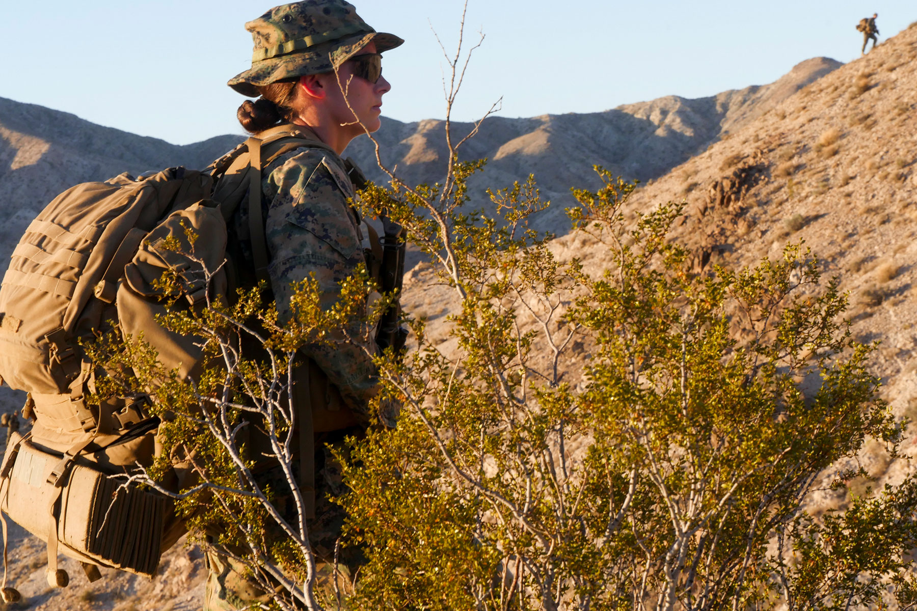 This unnamed female Marine is the first to graduate the Corps’ Infantry Officer Course at Marine Corps Air Ground Combat Center Twentynine Palms, California. She graduated Sept. 25, 2017. (U.S. Marine Corps/Gregory Boyd)