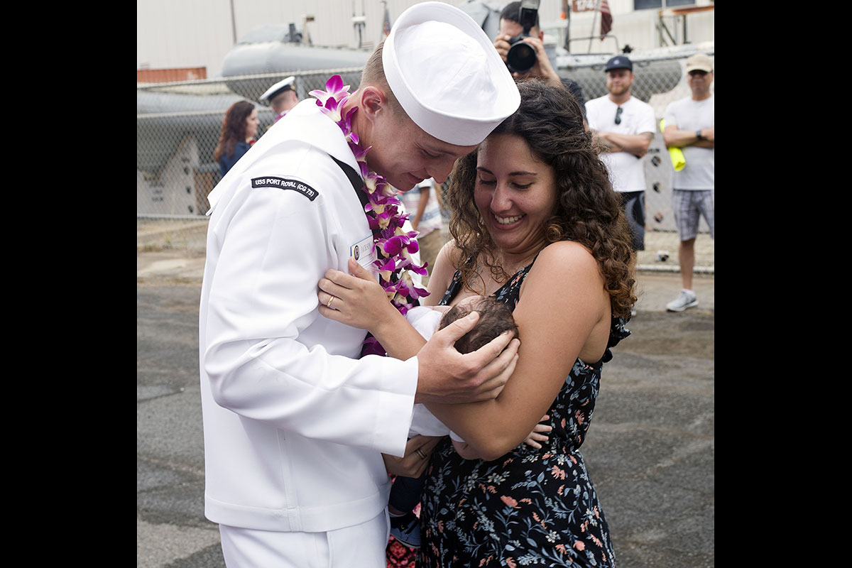 Sailor Meets Son for First Time