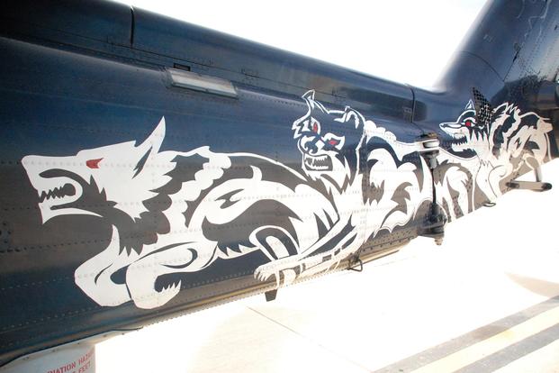 A close up of the HSM-75 show bird's tail painted by Shayne Meder. (Photo: Daniel Langhorne)