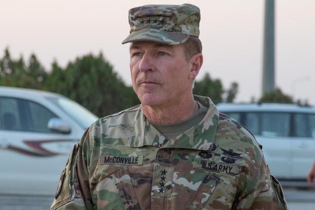 U.S. Army Gen. James C. McConville, 36th Vice Chief Staff of the Army, visits Erbil, Iraq, in October 15, 2017. (U.S. Army photo by Sgt. Tracy McKithern)