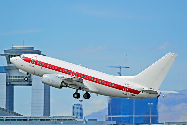 A Janet Airlines plane takes off from Las Vegas-McCarran International Airport, Nevada, April 19, 2011. (Photo by Tomás Del Coro via Wikipedia)