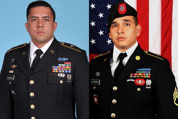 Army Sgt. 1st Class Antonio R. Rodriguez (left) and Army Sgt. 1st Class Javier J. Gutierrez (right).