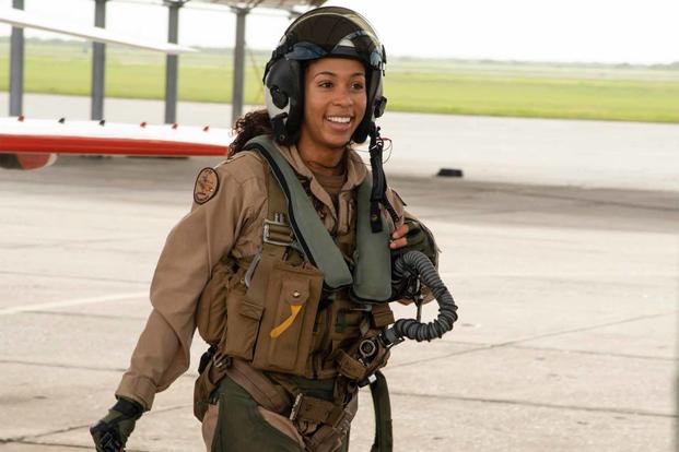 Lt. j.g. Madeline Swegle is the first known Black woman to have been certified for the TACAIR mission. 