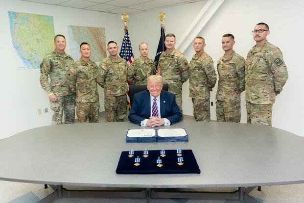 President Trump honored seven members of California’s National Guard with Distinguished Flying Cross