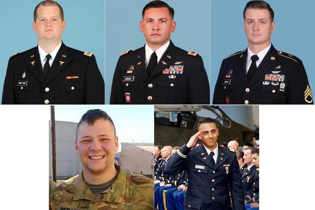 The 5 soldiers killed in a UH-60 Black Hawk Crash in Sinai, Egypt Nov. 12, 2020 include Capt. Seth Vernon Vandekamp, 31, from Katy, Texas;  Chief Warrant Officer 3 Dallas G. Garza, 34, from Fayetteville, North Carolina; Chief Warrant Officer 2 Marwan Sameh Ghabour, 27, from Marlborough, Massachusetts; Staff Sgt. Kyle Robert McKee, 35, from Painesville, Ohio; and Sgt. Jeremy Cain Sherman, 23, from Watseka, Illinois (U.S. Army and courtesy photos)