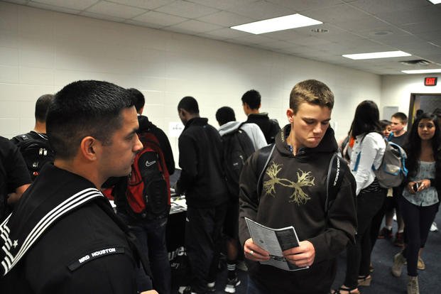 Military recruiting high school students