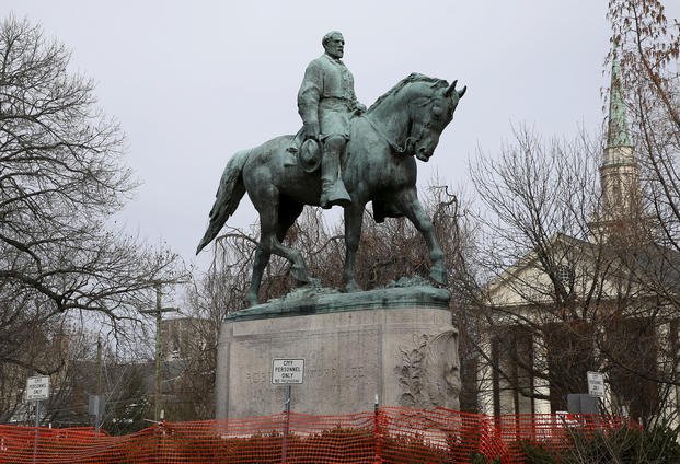 The statue of Robert E. Lee in Emancipation Park in Charlottesville, Virginia.