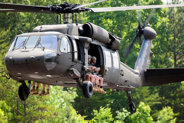 Rangers prepare to parachute into Lake Lanier, Georgia.