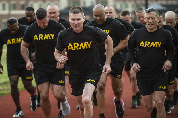 Reservists practice for the Army combat fitness test.