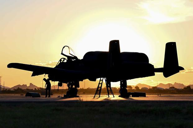 An Air Force Reserve A-10 rests on the flightline at Davis-Monthan.