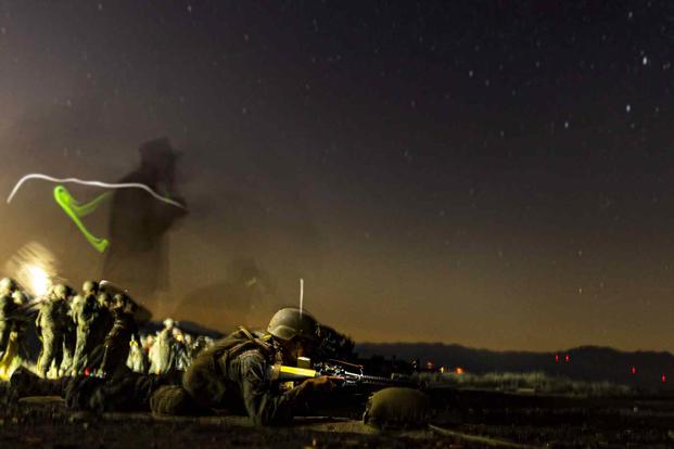 U.S. Marines fire at targets on Marine Corps Base Camp Pendleton firing range