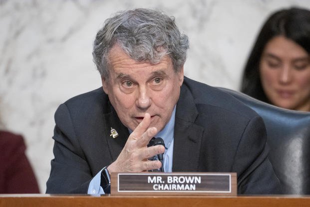 Chairman Sherrod Brown (D-Ohio) speaks during a Senate Banking, Housing and Urban Affairs Committee oversight hearing to examine Wall Street firms on Capitol Hill.