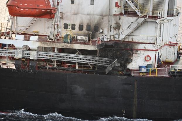 U.S.-owned ship Genco Picardy that came under attack from Houthi rebels 