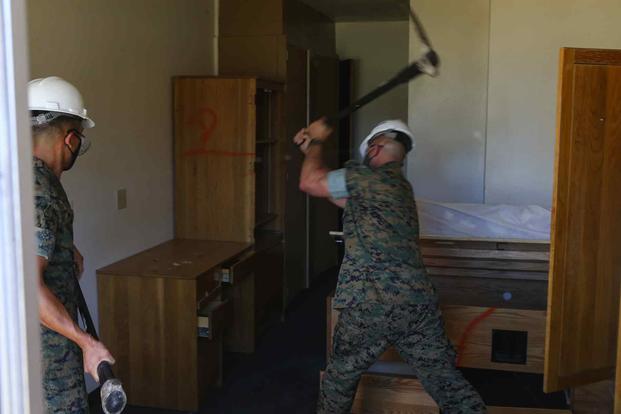 Marines renovate a room at MCAS Miramar, California