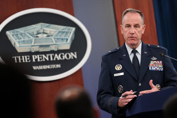 Defense Department spokesman Brig. Gen. Patrick Ryder holds a news conference at the Pentagon