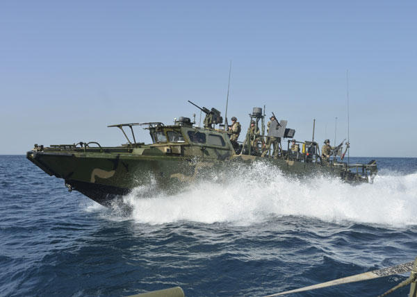 The Pentagon released this file image of the Riverine Command Boat, two of which entered Iranian territorial waters on Tuesday, resulting in 10 American sailors being held by Iranian authorities. (U.S. Defense Department photo)
