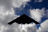 A U.S. Air Force B-2 Spirit deployed from Whiteman Air Force Base, Mo., flies overhead after returning from a local training mission at Andersen Air Force Base, Guam, Jan. 12, 2017. (U.S. Air Force/Airman 1st Class Jazmin Smith)