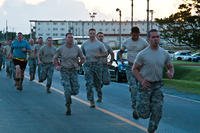 Marines compete in Combat Fitness Test