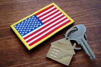 American flag patch with house keys