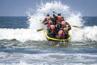 BUD/S students train on inflatable boats.