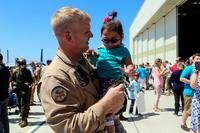 A Marine reunites with his daughter, adopted after two years of fostering