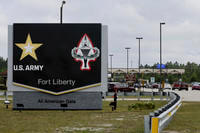 The new Fort Liberty sign is displayed outside the base in Fort Liberty, N.C.