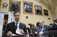 Reps. Joaquin Castro (D-Texas), left, and Jerry Nadler (D-N.Y.) arrive to testify before the House Rules Committee in Washington, D.C.