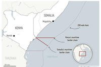 Map showing the Kenya-Somalia coastline