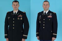 Chief Warrant Officer 4s Bryan Andrew Zemek, left, and Derek Joshua Abbott of the Mississippi National Guard were killed in a AH-64 Apache helicopter Friday near Booneville, Miss.