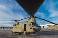 A CH-47 Chinook sits on Hunter Army Airfield prior to a sling load operation, Nov. 6, 2016. (U.S. Army photo/Brian J. Fickel)