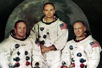 The crew of Apollo 11: Commander Neil A. Armstrong, Command Module Pilot Michael Collins and Lunar Module Pilot Edwin E. Aldrin Jr.