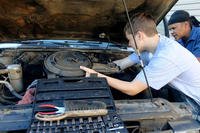 car repair: opening the hood